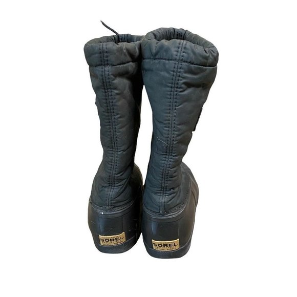 Vtg Sorel Boots Tall Womens 8 Native Design Black Warm - Picture 6 of 8